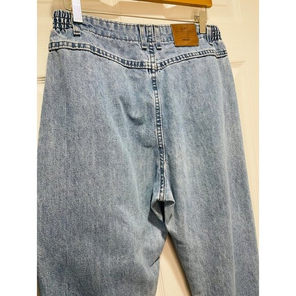 Vintage Lee Acid Wash Jeans Womens High Rise Mom Elastic Waist Size 12 Blue - Picture 4 of 10